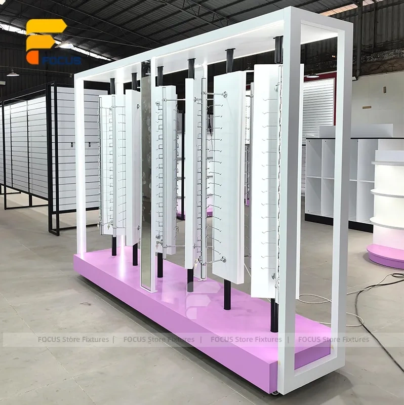 Custom Pink LED Frame Kiosk Display Stand