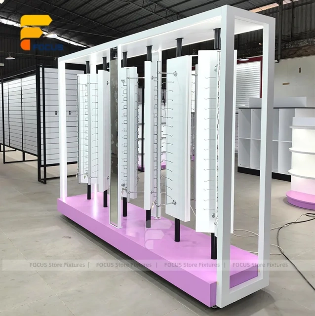 Custom Pink LED Frame Kiosk Display Stand