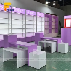 Custom Purple Cosmetic Display Stand Set