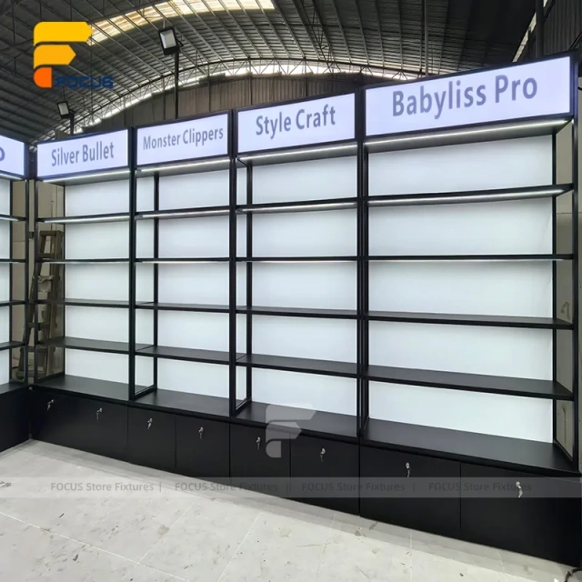 Custom Purple Lit Modular Display Rack