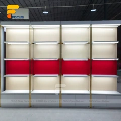 Custom Red and White Backlit Wall Display Rack