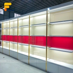 Custom Red and White Backlit Wall Display Rack