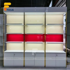 Custom Red and White Backlit Wall Display Rack