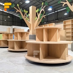Custom Round Wood Spool Display Stand