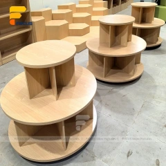 Custom Round Wood Spool Display Stand