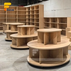 Custom Round Wood Spool Display Stand
