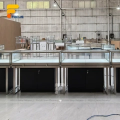 Custom Stainless Steel Glass Showcase Counter