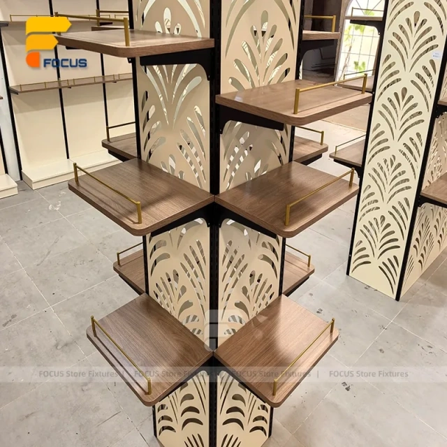 Custom Wall Mounted Wood Shelf Display Rack