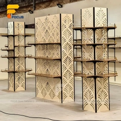 Custom Wall Mounted Wood Shelf Display Rack
