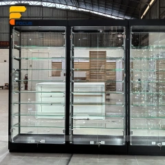 Custom White Corner Showcase Display Cabinet Wall Unit