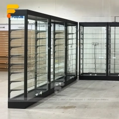 Custom White Corner Showcase Display Cabinet Wall Unit