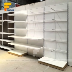Custom White Curved Built In Display Rack