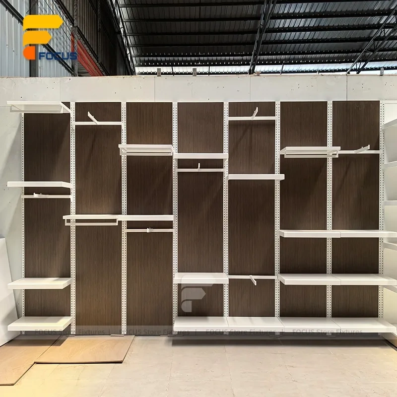 Custom White Curved Built In Display Rack