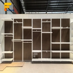 Custom White Curved Built In Display Rack