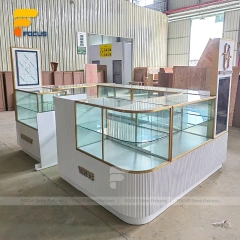 Custom White Jewelry Glass Showcase Counter