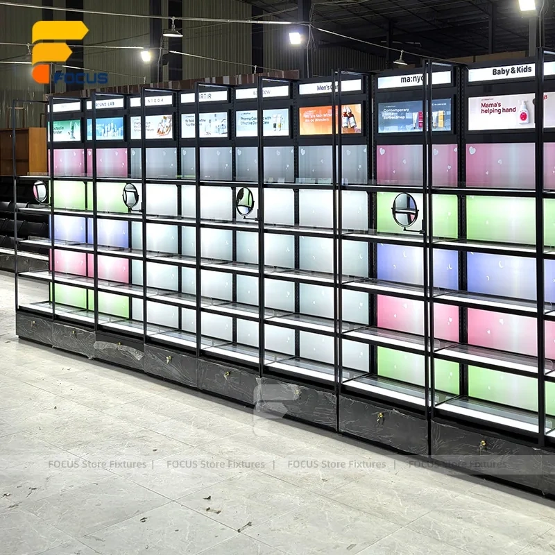Custom White LED Niche Display Rack