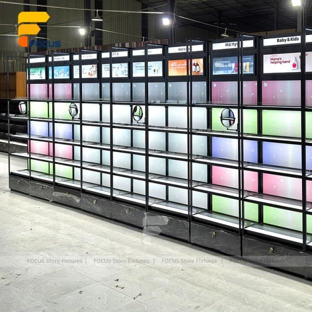 Custom White LED Niche Display Rack