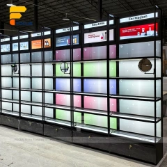 Custom White LED Niche Display Rack