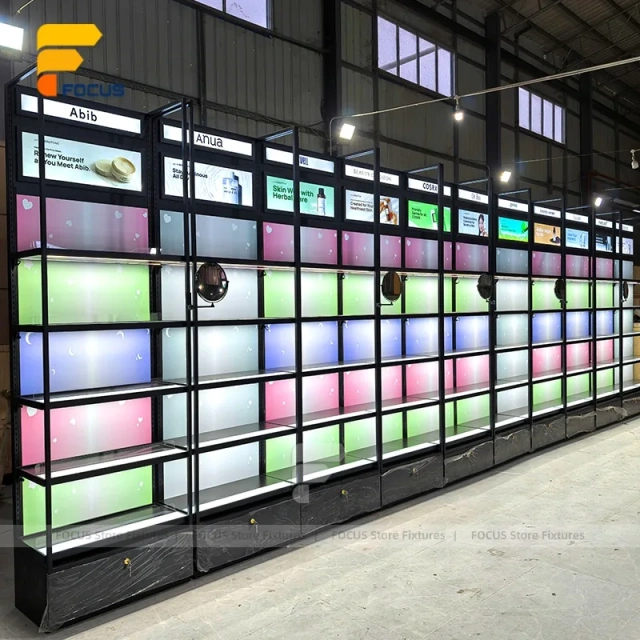 Custom White LED Niche Display Rack