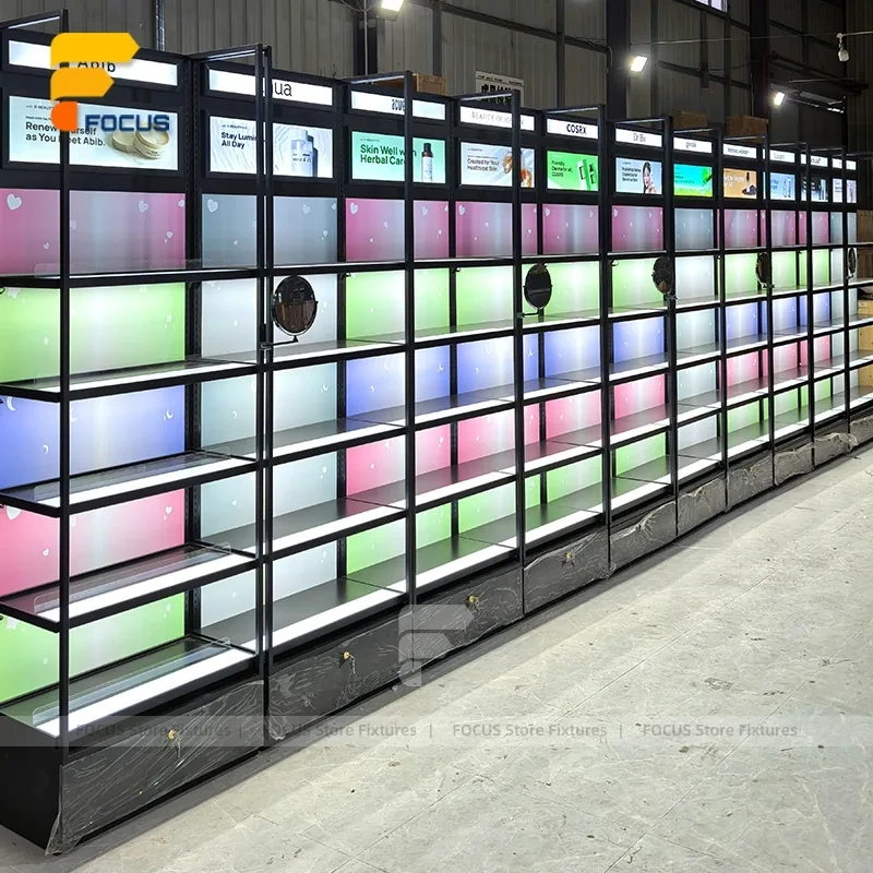 Custom White LED Niche Display Rack
