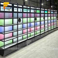 Custom White LED Niche Display Rack