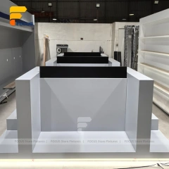 Custom White Reception Display Counter Stand