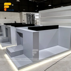 Custom White Reception Display Counter Stand