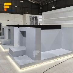 Custom White Reception Display Counter Stand