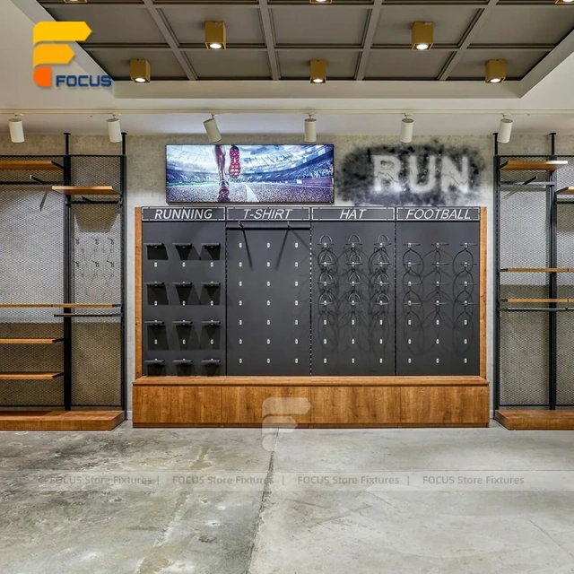 Custom Wood Slat Wall Display Rack System