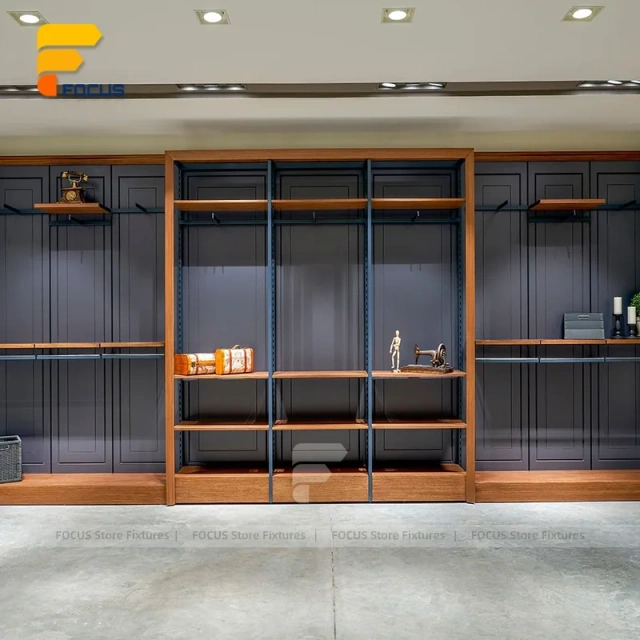 Custom Wood Slat Wall Display Rack System