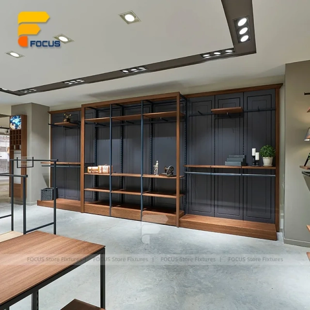 Custom Wood Slat Wall Display Rack System
