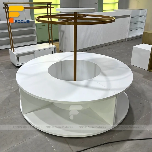 Custom Wood Tabletop Merchandising Display Stand Set