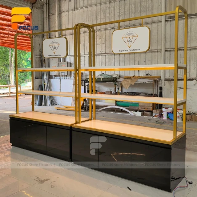 Custom Wood and Metal Merchandising Display Rack