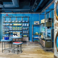 Blue Gift Shop Shelving Cabinet Display