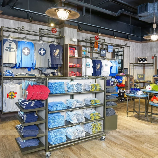 Blue Gift Shop Shelving Cabinet Display