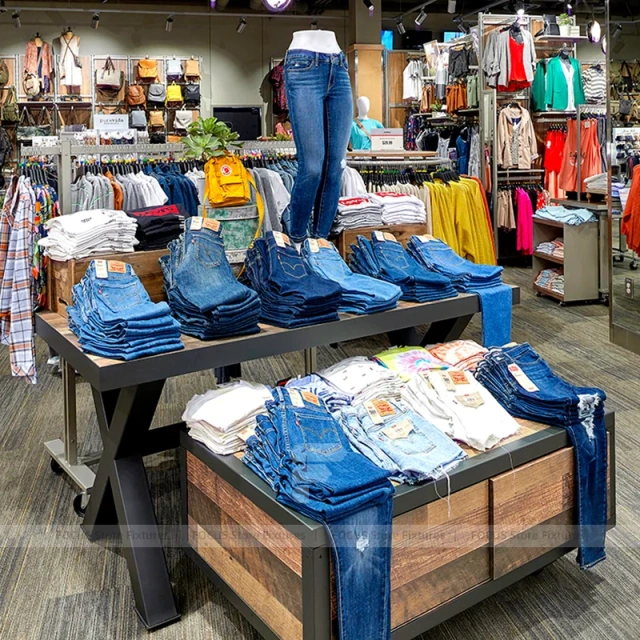 Casual Apparel Denim Table Display