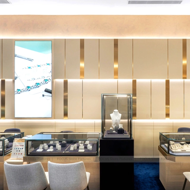 Contemporary Beige Jewelry Display Table
