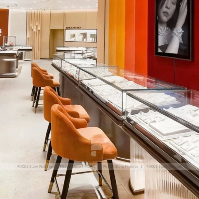 Contemporary Beige Jewelry Feature Wall Display