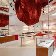 Contemporary Beige Jewelry Showcase Counter Set
