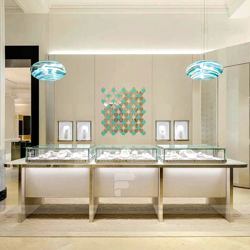 Contemporary Black Jewelry Showcase Counter Set