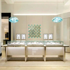 Contemporary Black Jewelry Showcase Counter Set