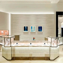 Contemporary Black Jewelry Showcase Counter Set
