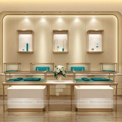 Contemporary Champagne Gold Jewelry Display Table
