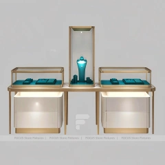Contemporary Champagne Gold Jewelry Display Table