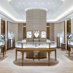 Contemporary Champagne Gold Jewelry Feature Wall Display
