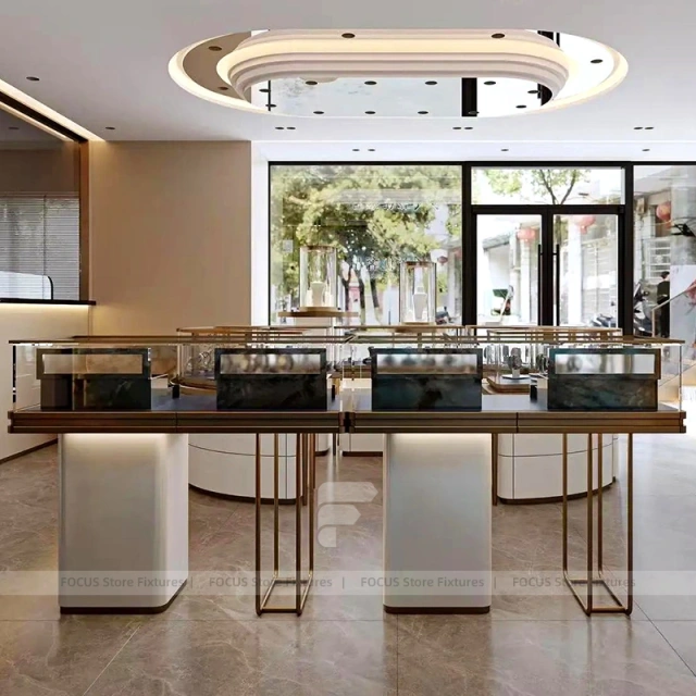 Contemporary Cream Jewelry Feature Wall Display