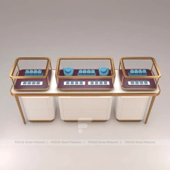 Contemporary Fluted Wood Jewelry Display Table