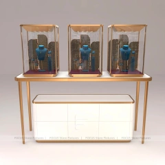 Contemporary Fluted Wood Jewelry Display Table