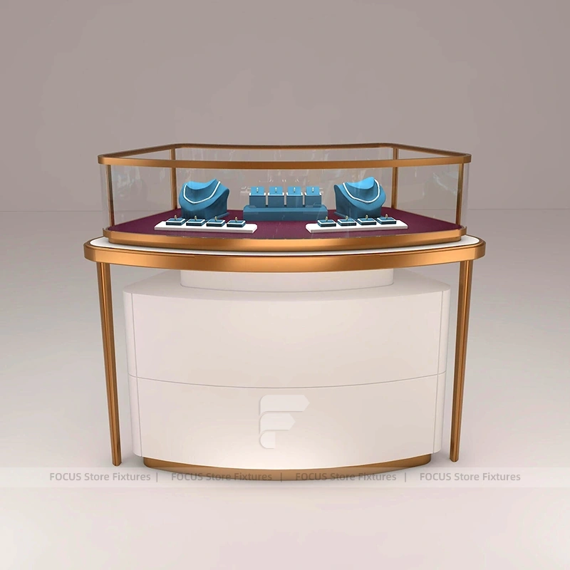 Contemporary Fluted Wood Jewelry Display Table
