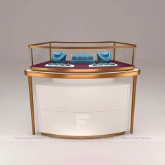 Contemporary Fluted Wood Jewelry Display Table